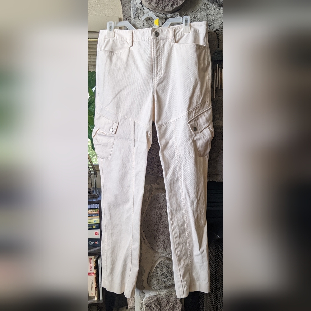 Ralph Lauren Cream Thin Wale Corduroy Cargo Pants